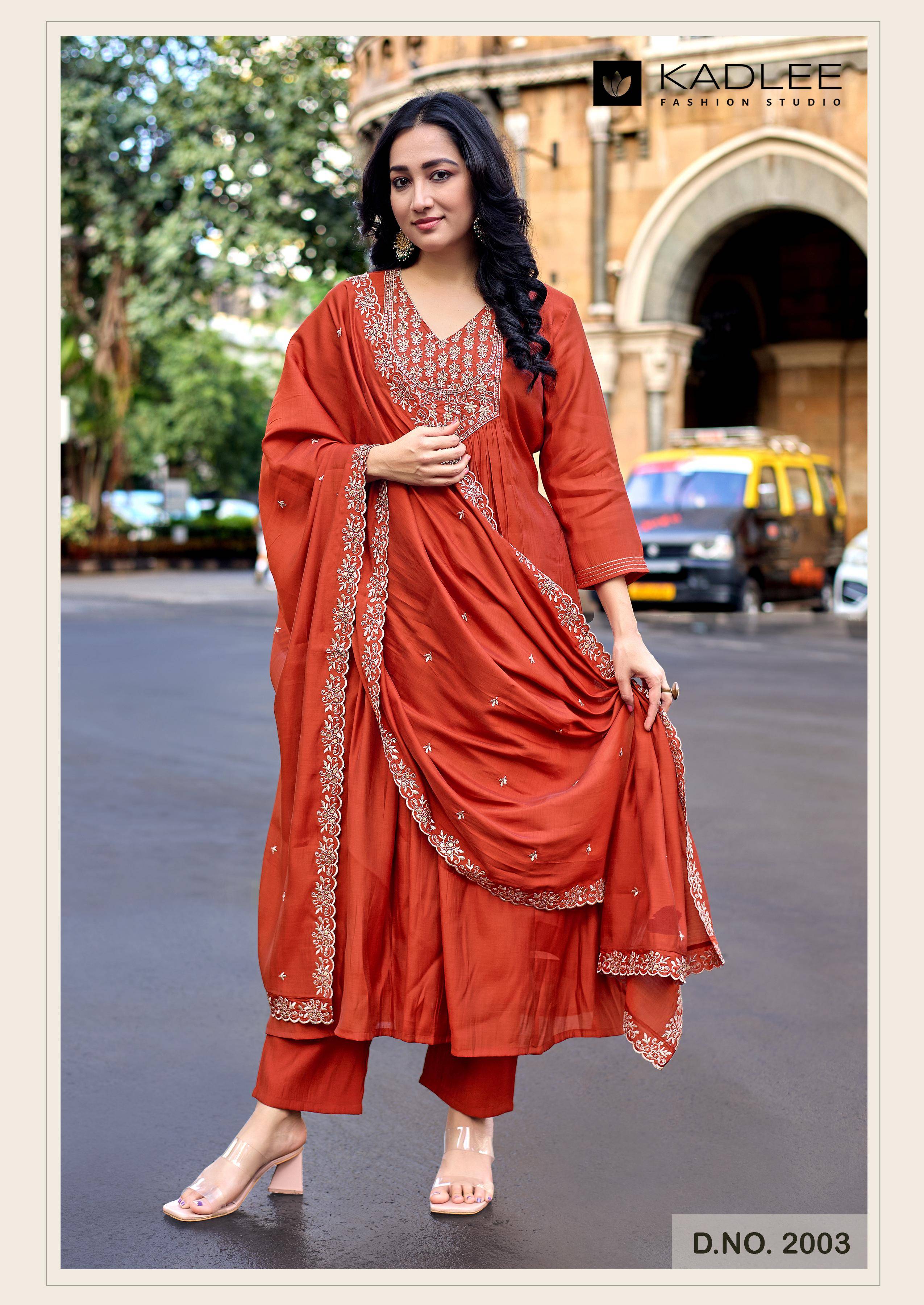  Shehnaz By KADLEE 2001 To 2004 Series Beautiful Festive Suits Colorful Stylish Fancy Mull Chanderi dresses At Wholesale Price